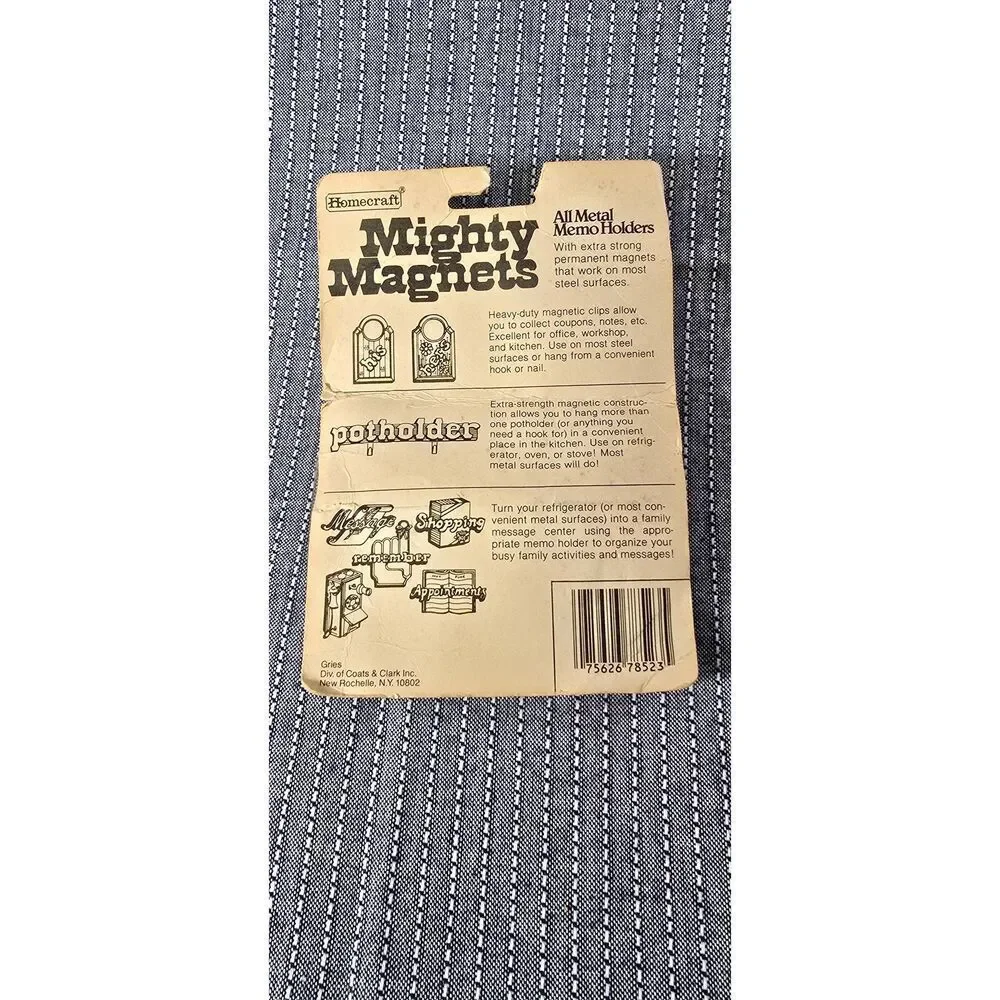Vintage Homecraft Mighty Magnets HIS & HERS Refrigerator Memo Holders